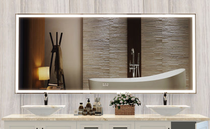 72X32 inch Oversized LED Bathroom Mirror Wall Mounted Mirror with 3 Color Modes Aluminum Frame Wall Mirror Large Full Le image 13