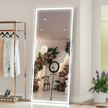 LED bathroom mirror 72x32 inch wall mounted with smart button control