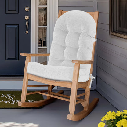 UV Resistant Indoor/Outdoor Chair Cushion - Waterproof Rocking & Adirondack Seat Pad with Elastic Back + 2 Anti-Slip Ties, Fade-Proof Design image 1