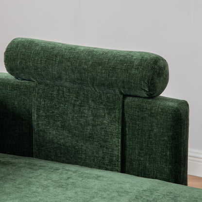 82.68" Wide Extra-large Double-seater Sofa, Chenille Upholstered, With Two Armrest Pillows And Two Backrest Pillows, Suitable For Bedrooms, Living Rooms, And Window Seating.Green image 6