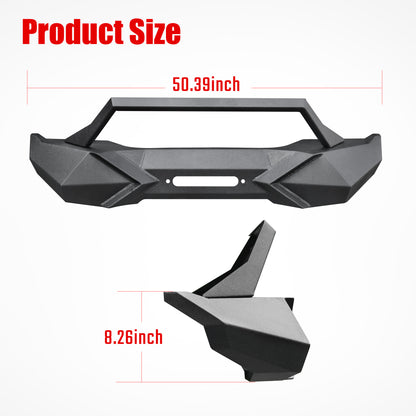 X Style Front Bumper with Winch Plate Compatible with Wrangler JK (2007-2017) Heavy Duty Black Textured Manganese Steel Construction, Perfect for On and Off-Road Used image 3