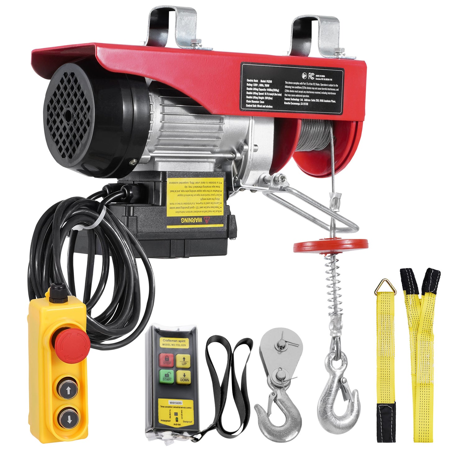 Electric Hoist Crane Winch 440 lbs 328 ft Wireless & 14 ft Wired Remote image 6