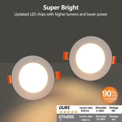 12-Pack 4 Inch Ultra-Thin LED Recessed Ceiling Light with Junction Box, 2700K-5000K Dimmable Color Changing Downlight, 9W 810LM, Easy Install, Ideal for Kitchen, Bedroom, Basement image 5