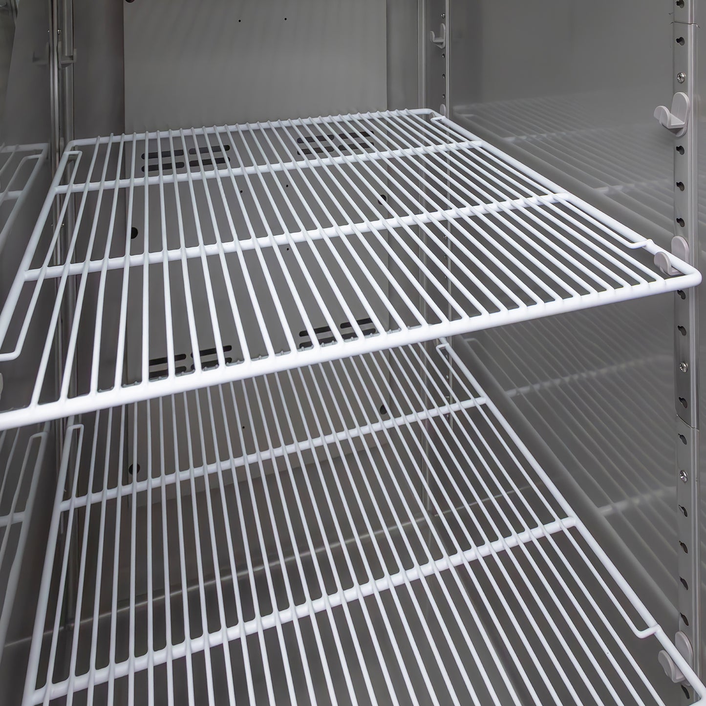 54"Commercial Freezer, 49 Cu.Ft Double Door Stainless Steel Reach-In Freezer, -8~0℉, Air Cooling, 6 Shelves, R290, ETL image 6