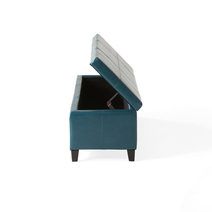 Upholstered PU Leather Storage Ottoman, Solid Wooden Legs (old sku 57742.00TEL) image 9