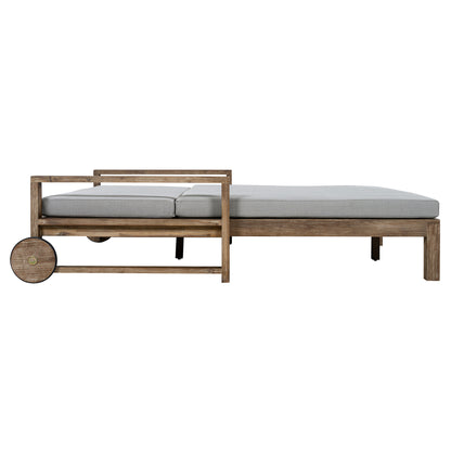 TREXM 1-Piece Farmhouse-styled Wooden Outdoor Sunbed for Ultimate Relaxation Outdoor Daybed Seating 2 People for Poolside, Garden and Backyard (Grey) image 10