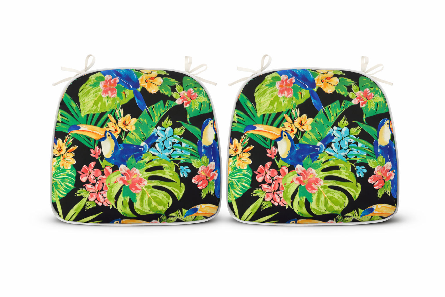 SAME AS W419P464780 Outdoor Patio Chair Cushions, Water-Repellent U-Shape Thick Foam Seat Cushions with Ties17"x16"x2" All-WeatherCushions for Garden Patio & Dining Chairs Set of 4-Rich Forest Green image 4
