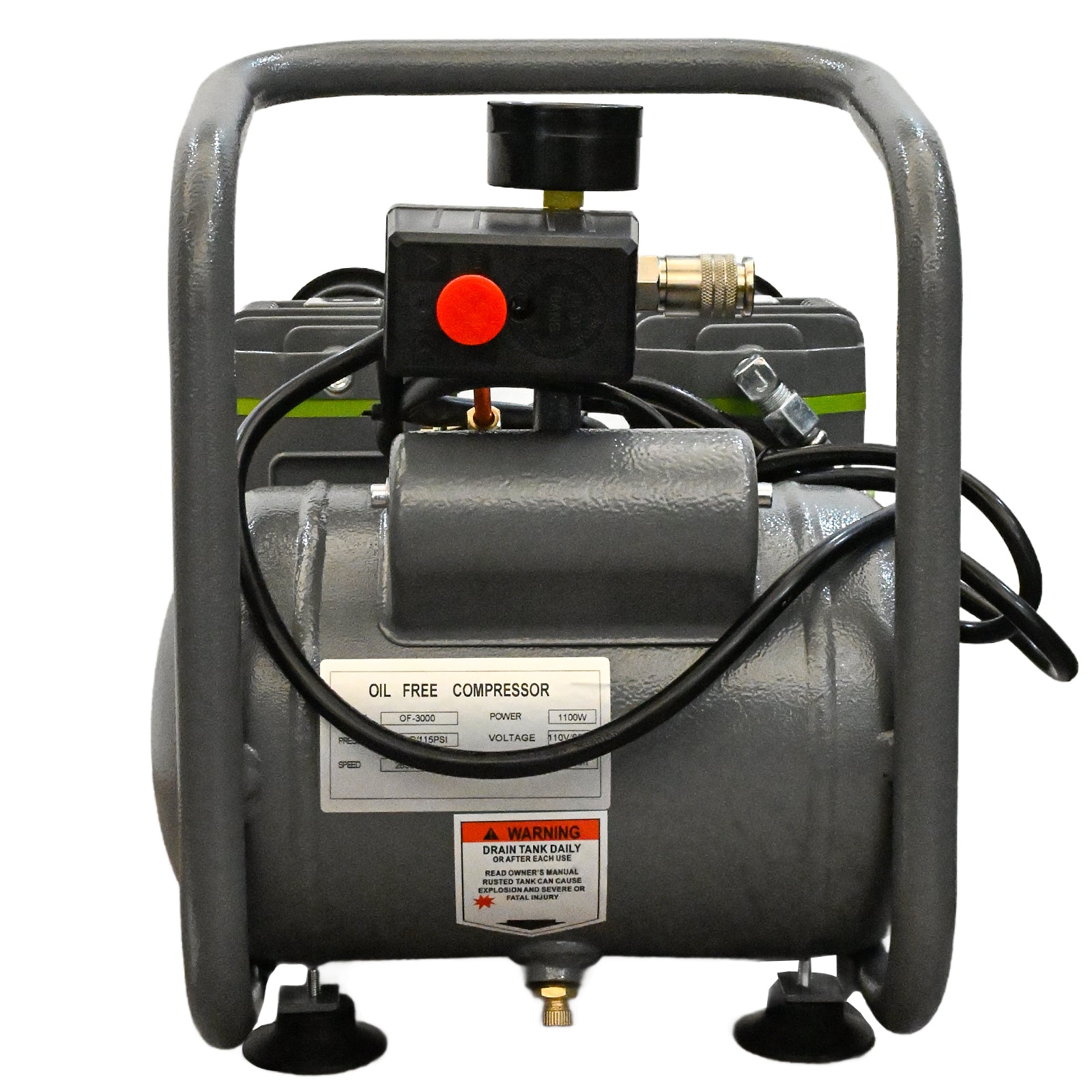 Oil Free Air Compressor, Quiet Low Noise Portable Air Compressor with Tank, 110V High Pressure Pneumatic Pump for Garage, Workshop, Woodworking, Tire Inflation image 11