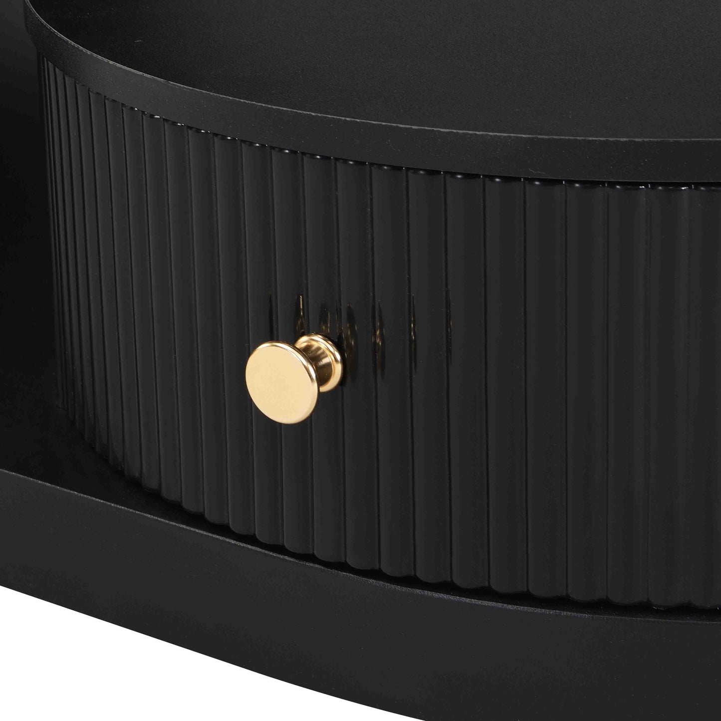 Luxury Nesting Coffee Table Set of 2, Tables with Storage for Living Room, Oval and Round Table Set, Black Center Table, Cocktail Table, Side Table, Large 47.24'', Small 19.69'' image 11