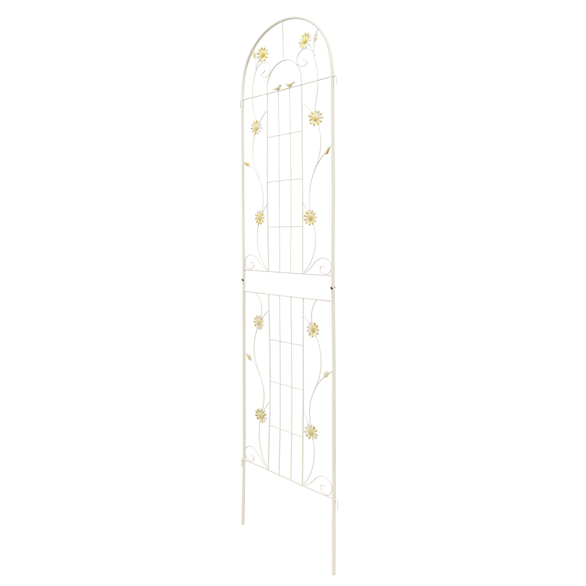 2 Pack Metal Garden Trellis 86.7" x 19.7" Rustproof Trellis for Climbing Plants Outdoor Flower Support Cream White image 3