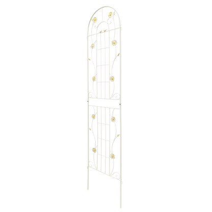 2 Pack Metal Garden Trellis 86.7" x 19.7" Rustproof Trellis for Climbing Plants Outdoor Flower Support Cream White image 3