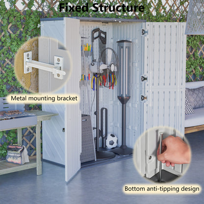 Rust Proof Resin Garden Equipment Storage - Weatherproof, Spacious, UV Resistant Material, Non-Partitioned image 7