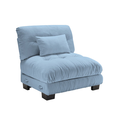 27 Armless Sofa W/1 pillow - Blue image 2