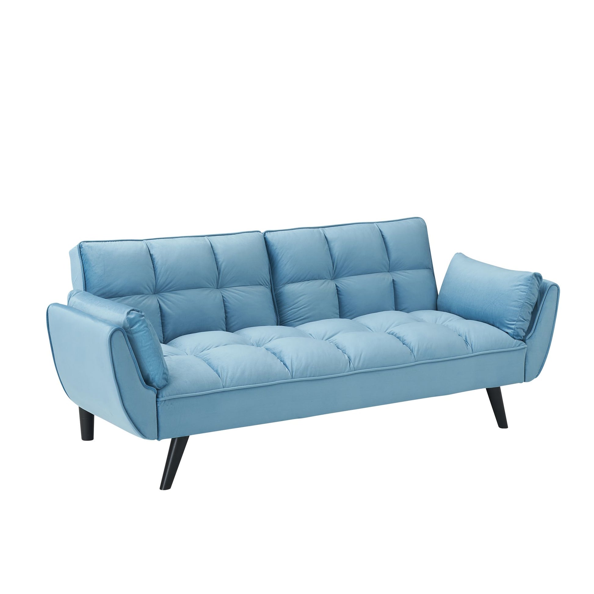 74 "blue sofa Soft two armrests throw pillow pillow comfortable fit apartment bedroom small space image 10