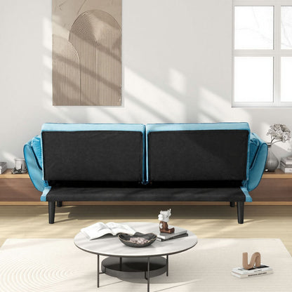 74 "blue sofa Soft two armrests throw pillow pillow comfortable fit apartment bedroom small space image 4