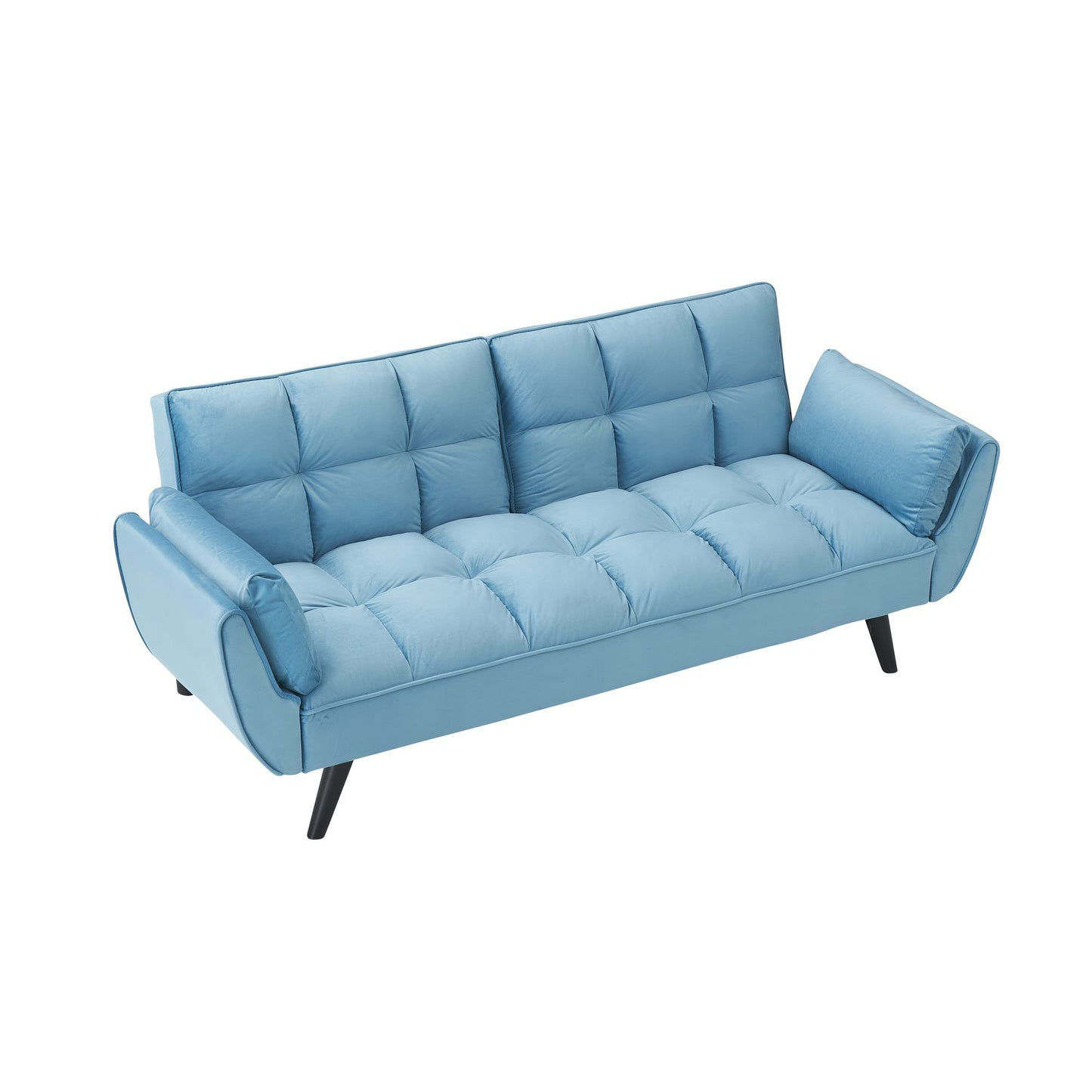 74 "blue sofa Soft two armrests throw pillow pillow comfortable fit apartment bedroom small space image 7