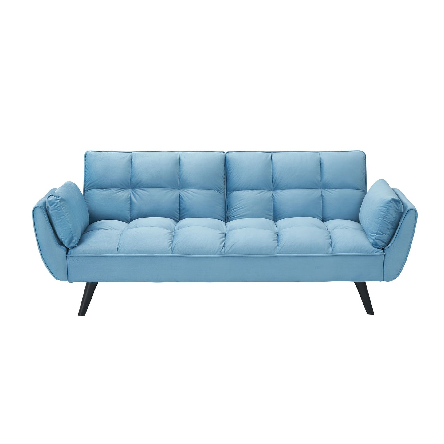 74 "blue sofa Soft two armrests throw pillow pillow comfortable fit apartment bedroom small space image 6