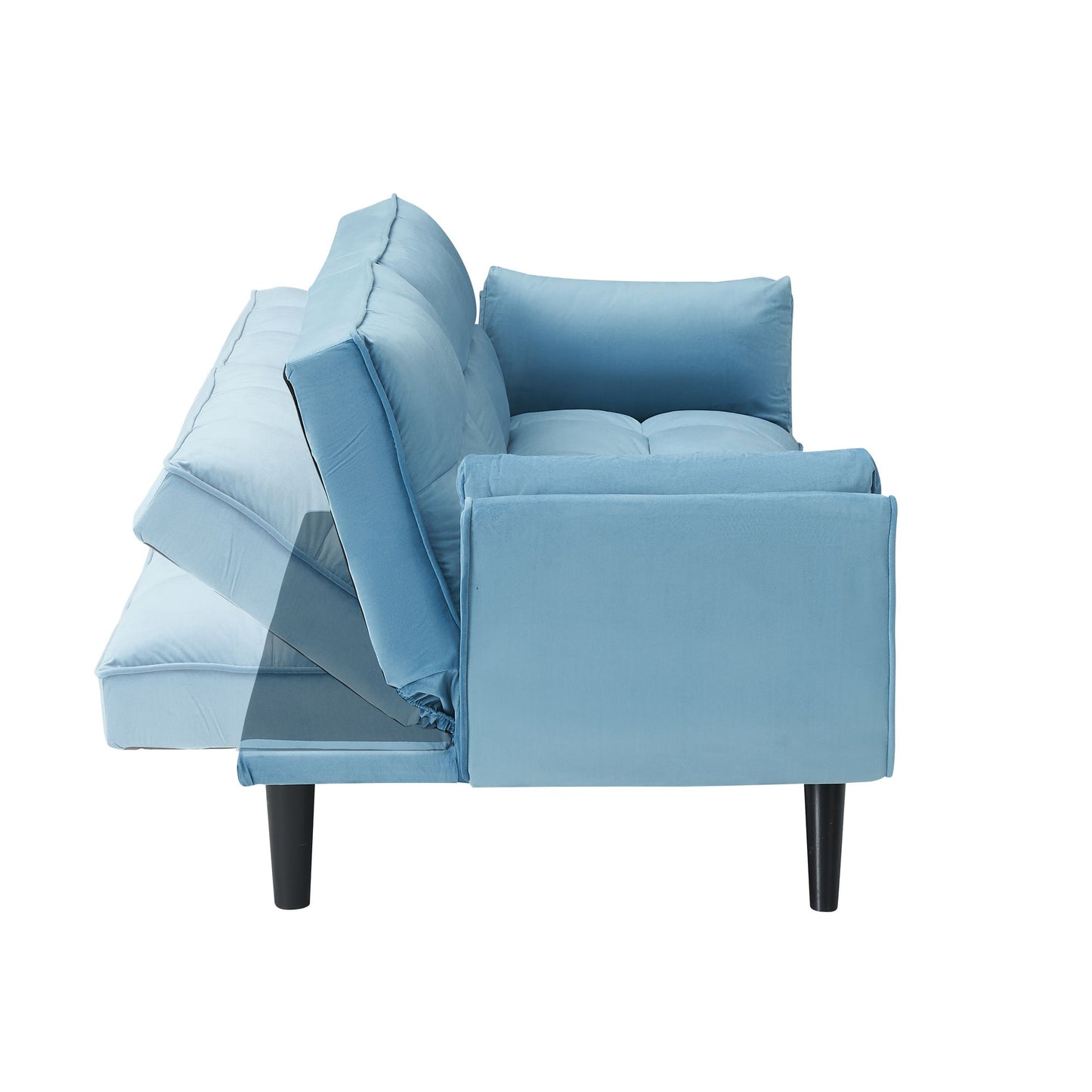 74 "blue sofa Soft two armrests throw pillow pillow comfortable fit apartment bedroom small space image 8