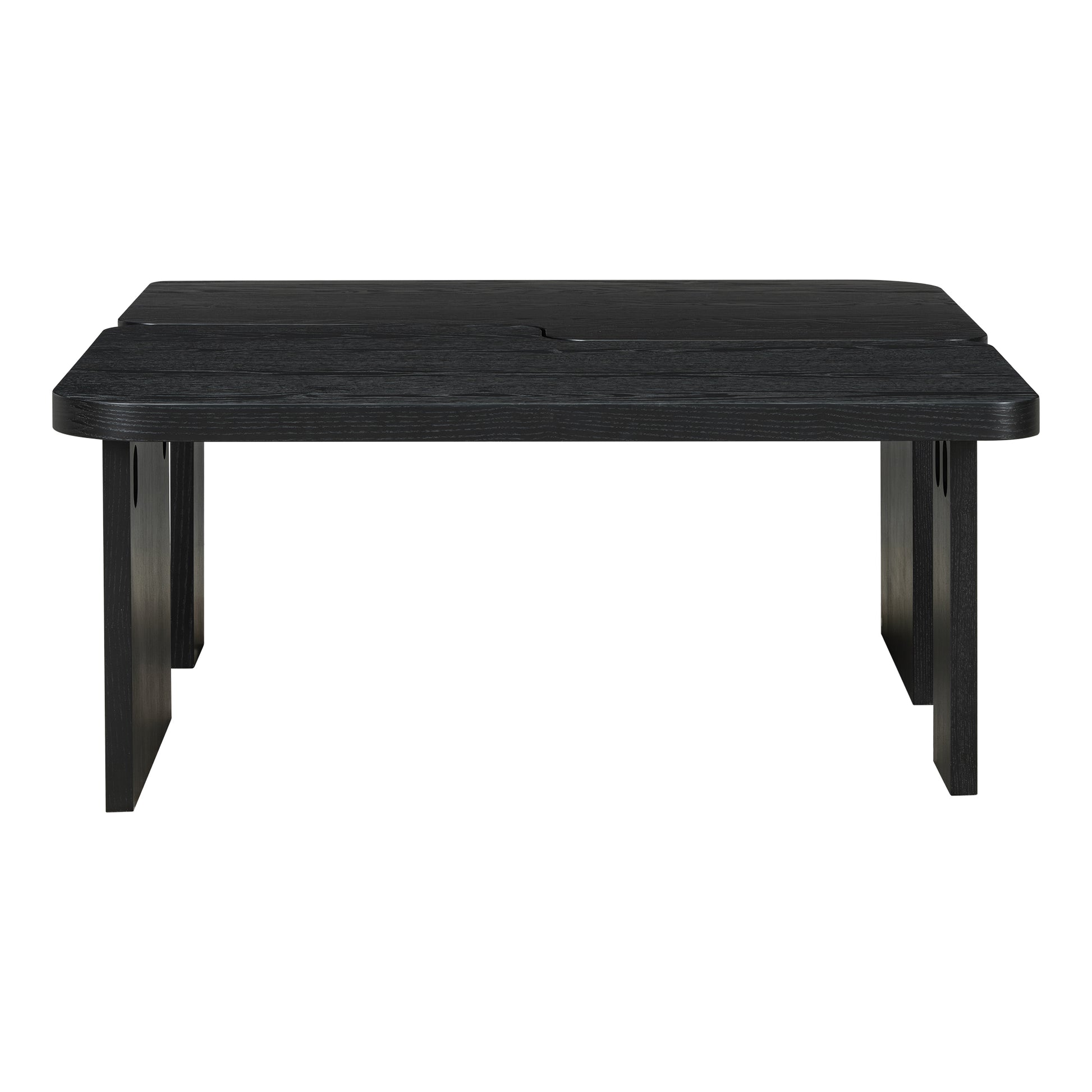 U-Can Modern Minimalist Coffee Table Set, Rectangle Coffee Table with Splicing Design, Multifunctional Combination Table for Living Room image 11