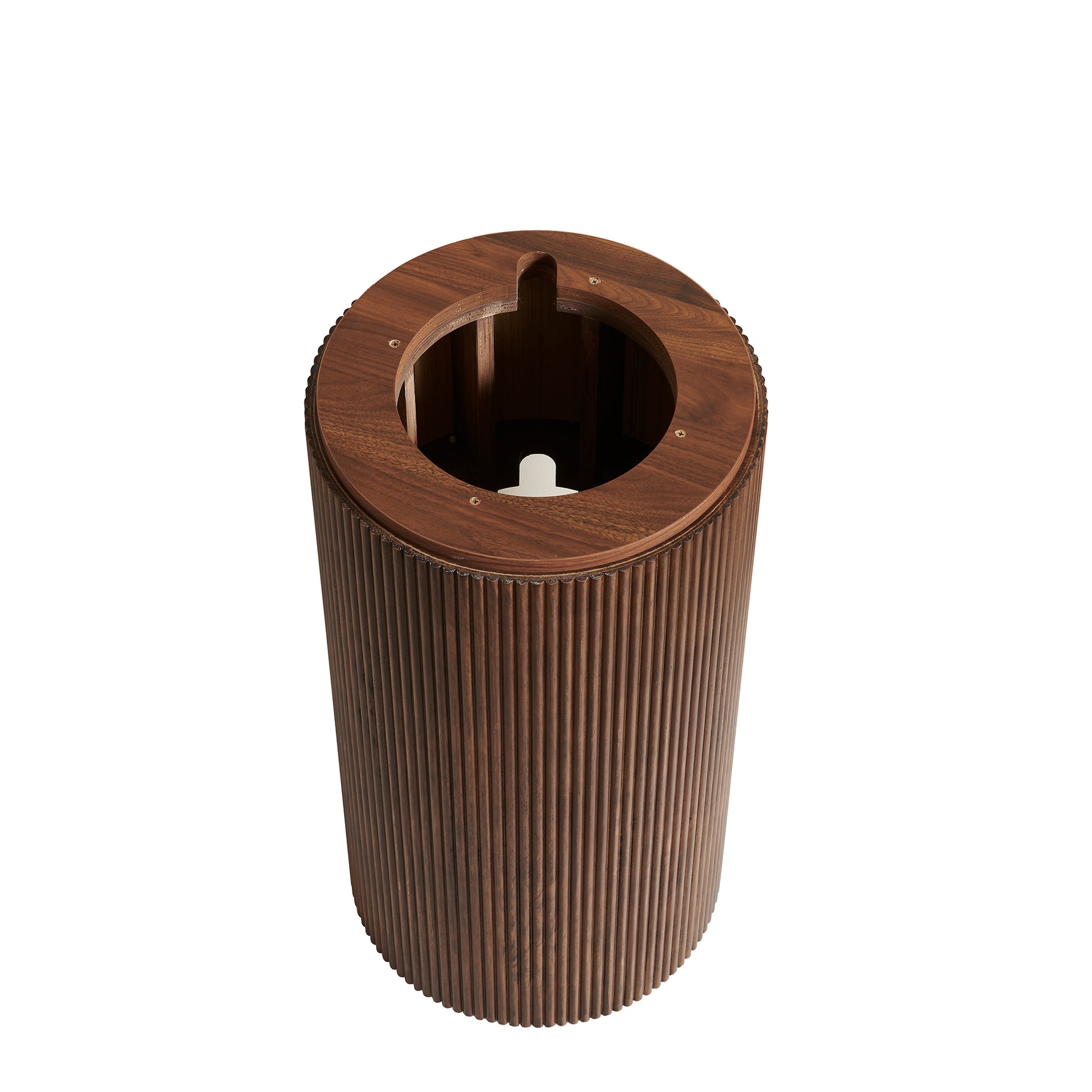 JINBO 16" Freestanding Cylindrical Cabinet Only,NO Faucet and Drain Set,Walnut Woodgrain Color image 4