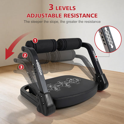 Ab Core Trainer Abdominal Machine for Home Gym with Resistance Bands Black image 2
