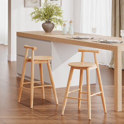 Grove Indoor Rubberwood Barstool, Natural Finished, Set of 2 image 1
