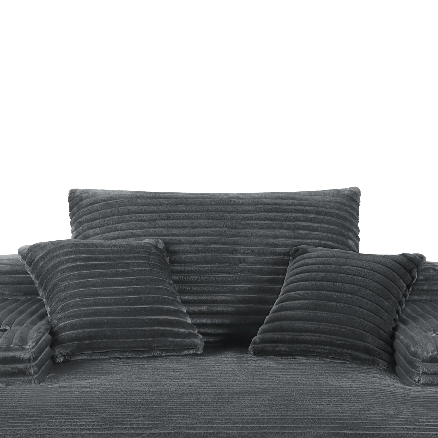 NEW Convertible Chaise Lounge Chair Plush with Wide Armrest & Throw Pillows, Cozy Boneless Sleeper Sofa Bed Armchair,with cup holder, for Living Room, Bedroom, No Assembly Required,Grey image 10