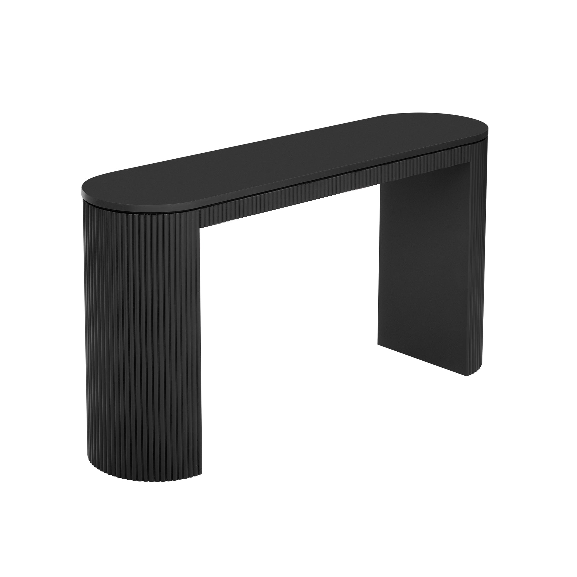 U_STYLE Curved Design Console Table with Unique Vertical Stripe Design,Suitable for Living Room,Study and Entrance image 6