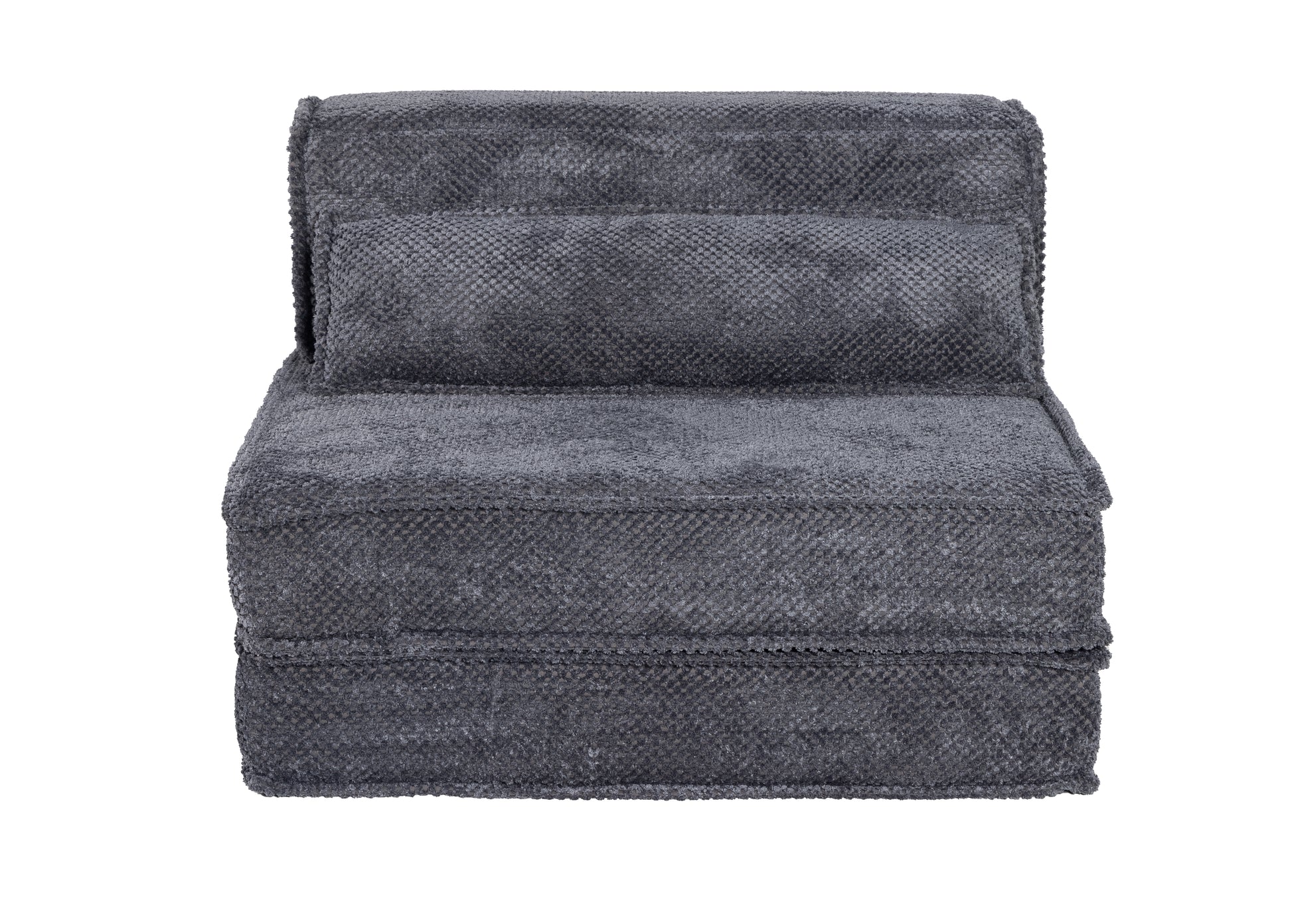 Compression Mahjong Sofa,Convertible Floor Sofa Bed,DIY Boneless Modular Sectional Sofa,No Assembly Required,Circle fleece fabric,Oversized Single Sofa with 1 Pillow,Dark Grey image 2