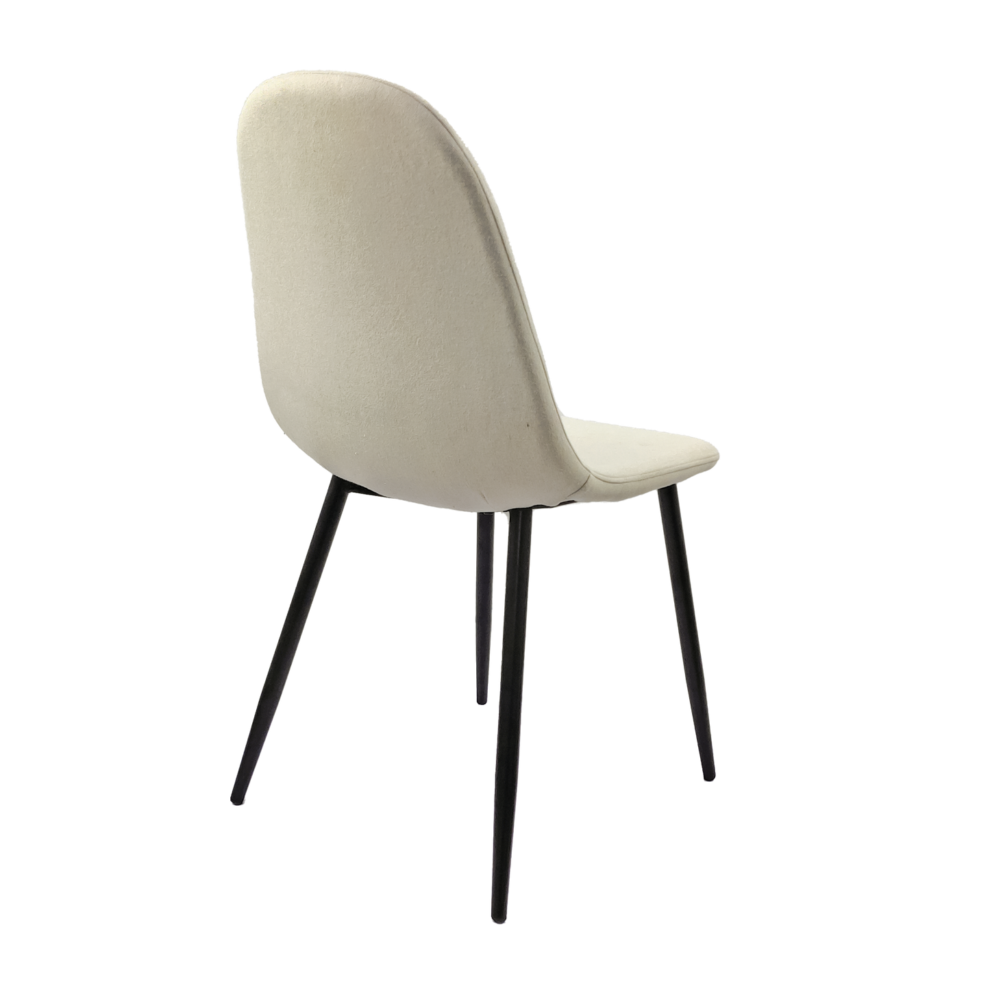 Dining Chairs Set of 4, Modern Accent Chairs with Linen Fabric Upholstered Seat, Spoon Shape Kitchen Chair with Black Metal Legs Dining Side Chairs for Dining Room Kitchen (Beige) image 12