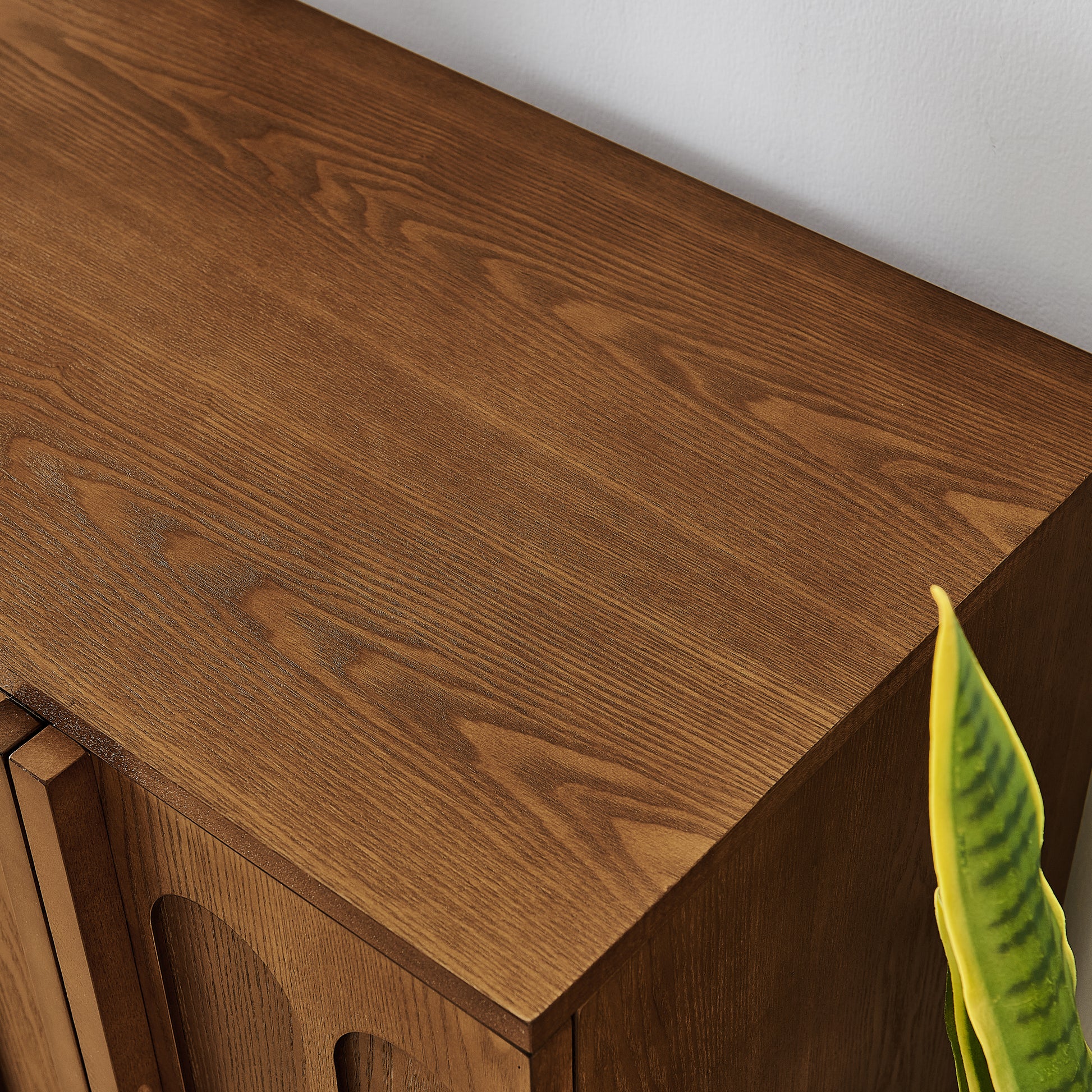 Mid Century Modern Fluted Sideboard Cabinet with Adjustable Shelves & Sturdy Base, Buffet Cabinet with Storage, Storage Cabinet for Living Room Entryway Hallway Dining Room Kitchen, Walnut image 4