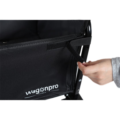 All-in-One Convertible Folding Camping Wagon Cart: Bench Seat, Storage Compartment & Included Dog Tether, Black/Gray image 12