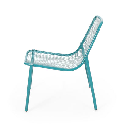 Kincaid Outdoor 3-Piece Conversation Set with IRON Frame - 2 Mesh Chairs & 1 Side Table, Matte Teal Finish image 8