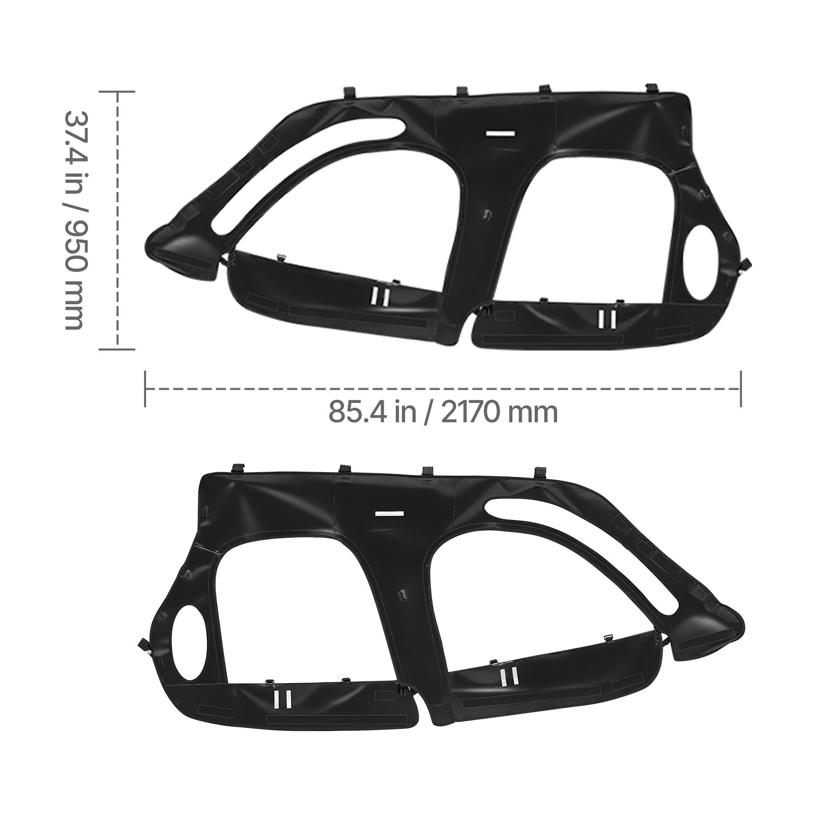 UTV Cab Enclosure Upper Doors Zipper for Polaris RZR XP4 1000/Turbo 2014-2023 image 2