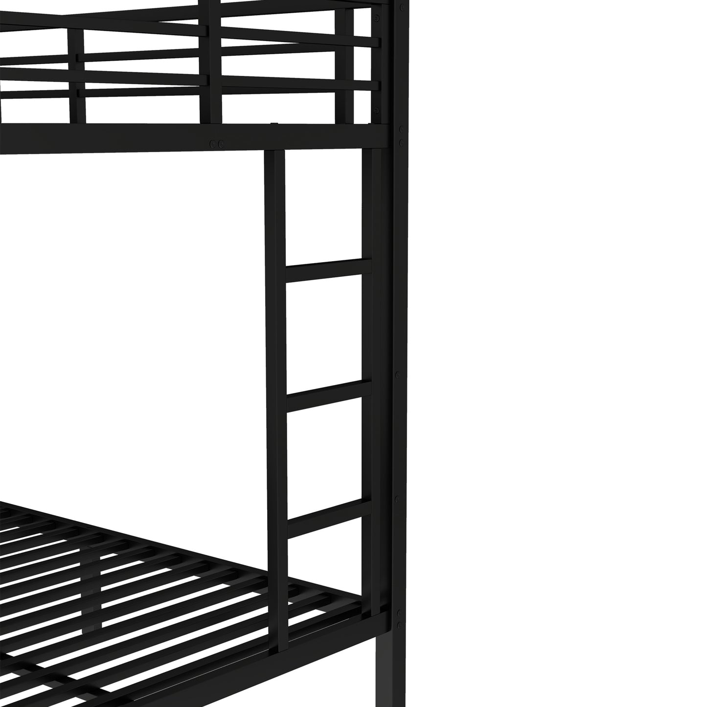 Twin over Full Metal Bunk Bed with Twin Size Trundle, Black image 8