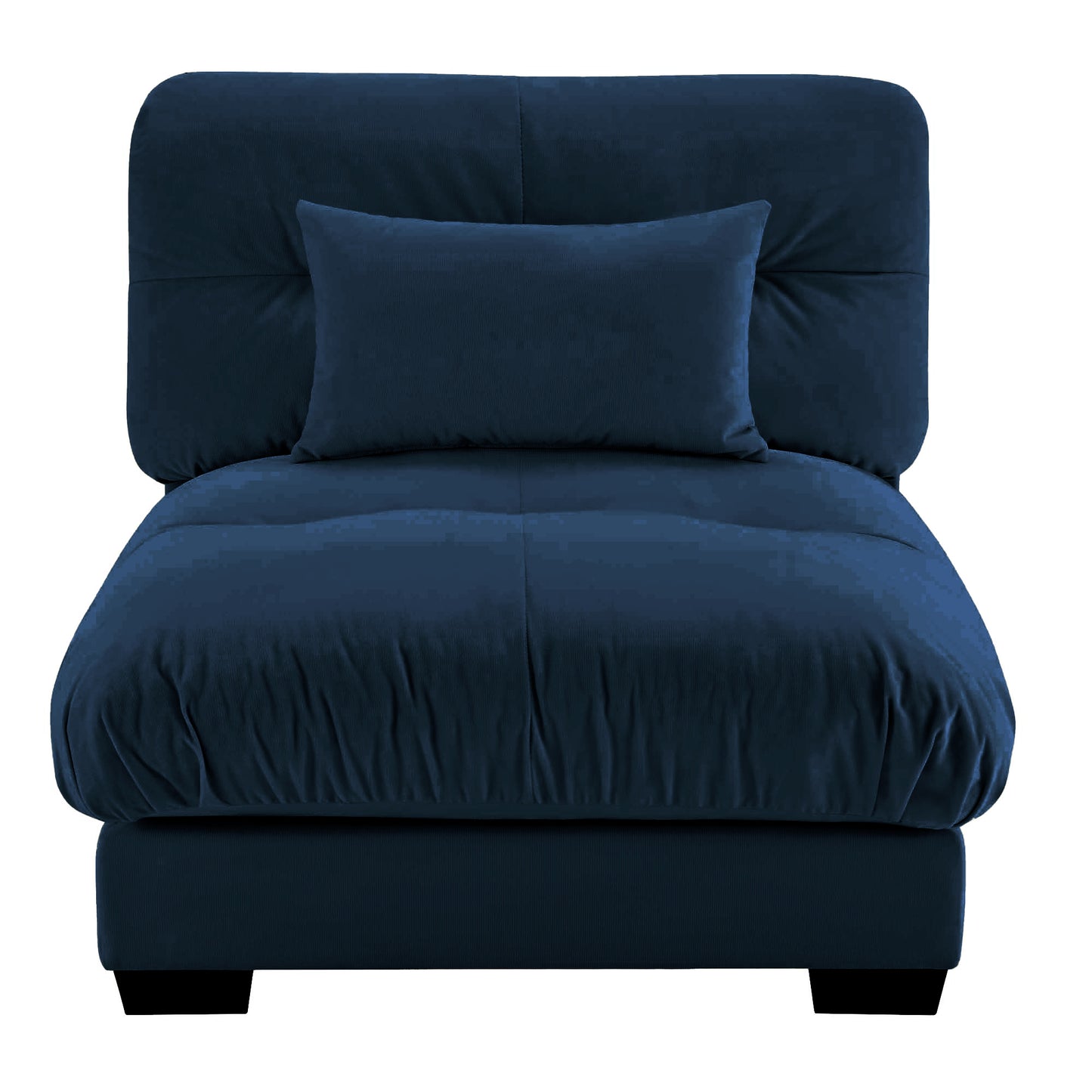Milano Armless Sofa W/1 pillow - blue image 1
