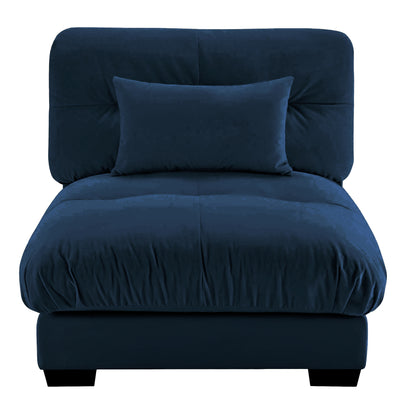 Milano Armless Sofa W/1 pillow - blue image 1