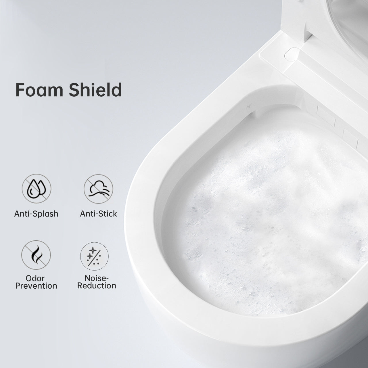 Modern integrated Smart toilet, Auto Open/Close lid, temperature heating seat, instant warm water cleaning, can automatically flush, remote control flush, foot sensing flush image 3