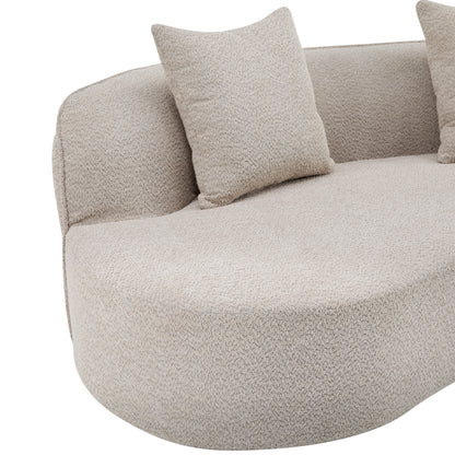126" Curved Sectional Sofa (Almond-D28 Full Foam) image 9