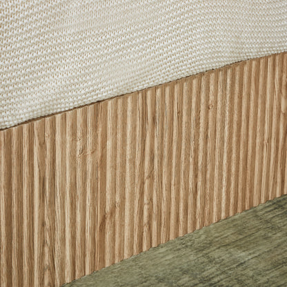 Queen Size Lift Up Storage Bed Frame, Wooden corrugated curved lines, Hydraulic Storage/No Box Spring Needed, Oak. image 12