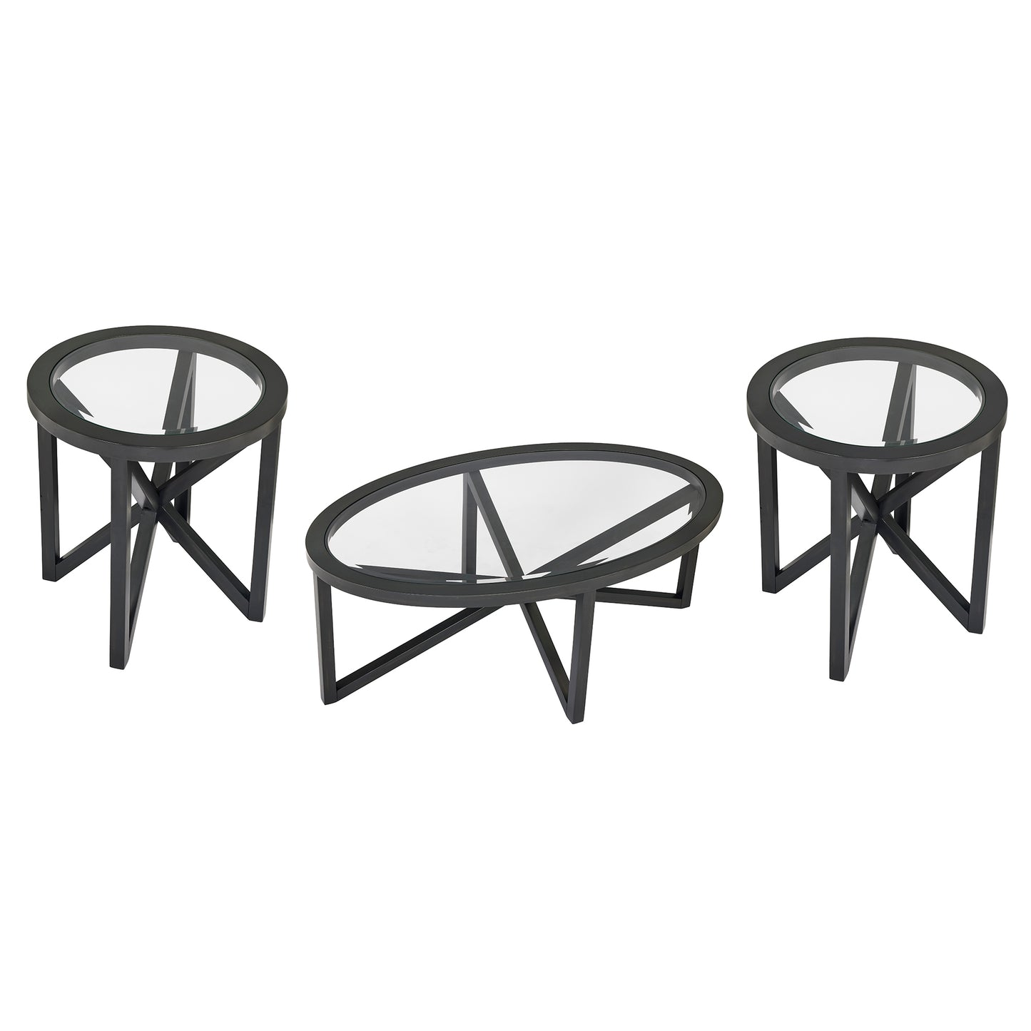 Modern simple glass coffee table, tempered glass coffee table solid wood base round transparent glass top modern living room terrace study coffee table image 7