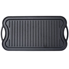 Pre-Seasoned Cast Iron Reversible Rectangular Grill/Griddle, Black,20inch x 10inch