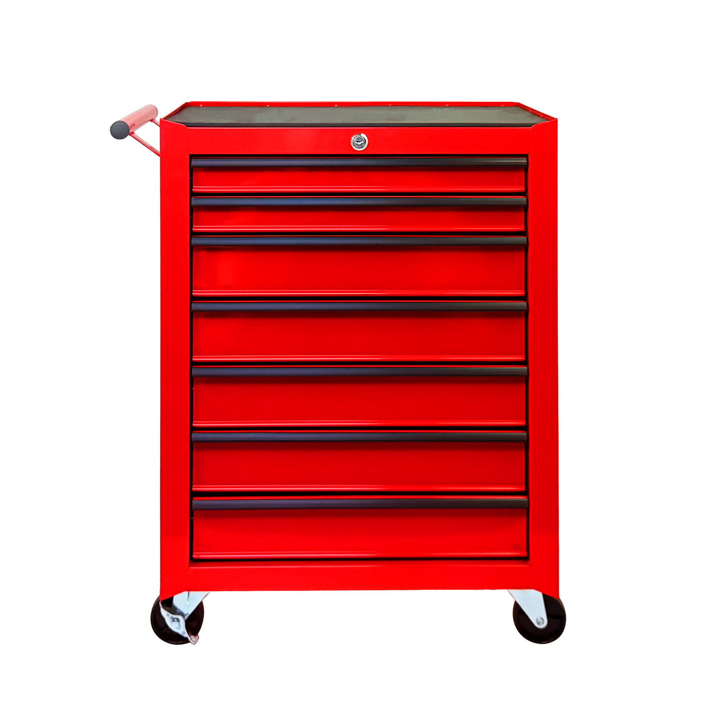 Rolling Metal Tool Chest with 7 Drawers, 20" 7-Drawer Tool Chest Cabinet with Ball Bearing Drawer Slides, Steel Tool Storage Box Organizer -RED image 1