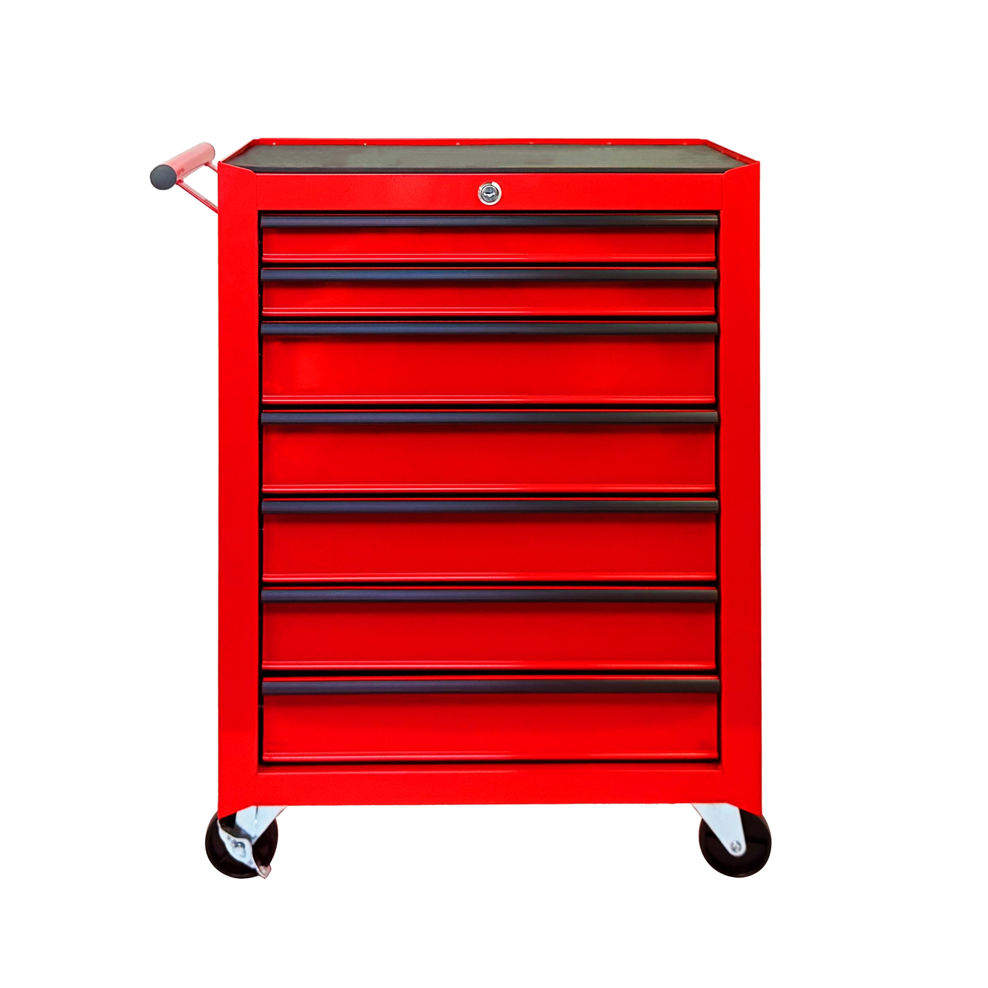 Rolling Metal Tool Chest with 7 Drawers, 20" 7-Drawer Tool Chest Cabinet with Ball Bearing Drawer Slides, Steel Tool Storage Box Organizer -RED image 1