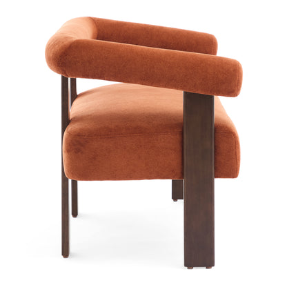 Round armrest loveseat(Dark orange+Brown) image 3