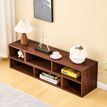 Dark Walnut Modular TV Stand, Free‑Combination Open Storage Media Console, Modern Minimalist Entertainment Center, Adjustable TV Cabinet for Living Room Bedroom Apartment image 4