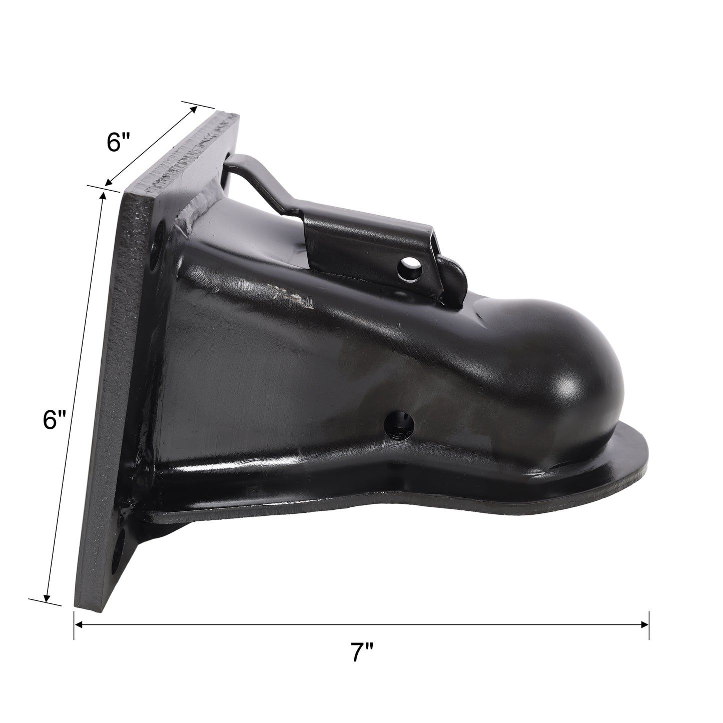 2-5/16 Inch Flat Mount Trailer Coupler, 14000 LBS Heavy Duty Trailer Coupler with Grade 8 Hardware Kit, 4-1/2" Hole Spacing, Black E-Coat Finish for Dump & Equipment Trailers image 9