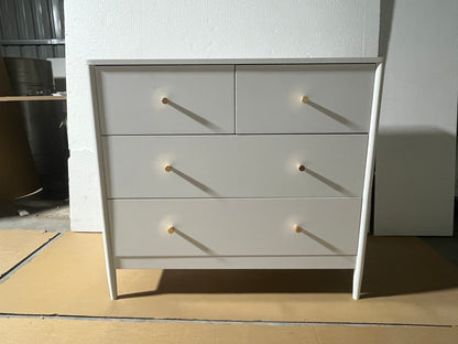 White 4-Drawer Kids Dresser, Wooden Storage Cabinet for Toddler Bedroom, Nursery, Closet, Baby Nightstand Organizer for Living Room or Apartment, 35.4" Wide image 12