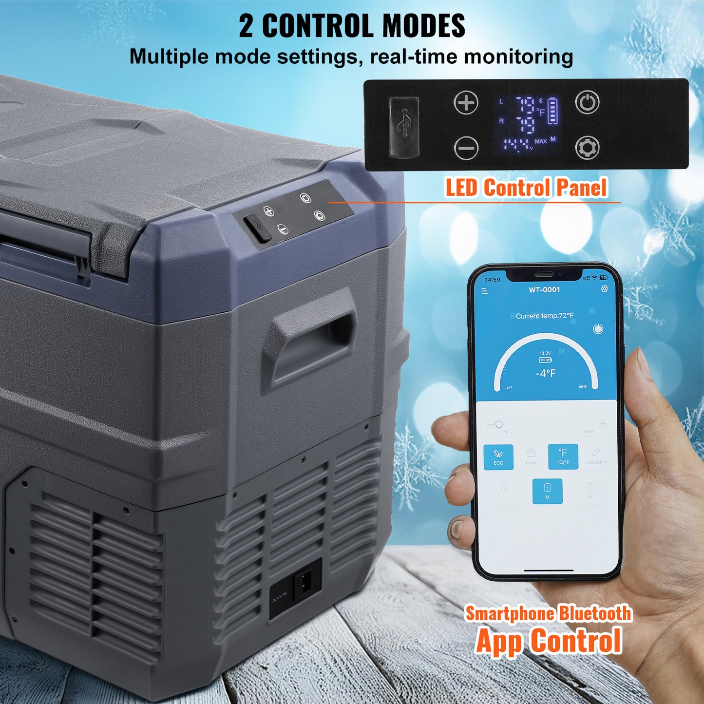Car Refrigerator, 12 Volt Car Refrigerator Fridge, 32 L Dual Zone Portable Freezer, -4℉-68℉ Adjustable Range, 12/24V DC and 100-240V AC Compressor Cooler for Outdoor, Camping, RV image 7