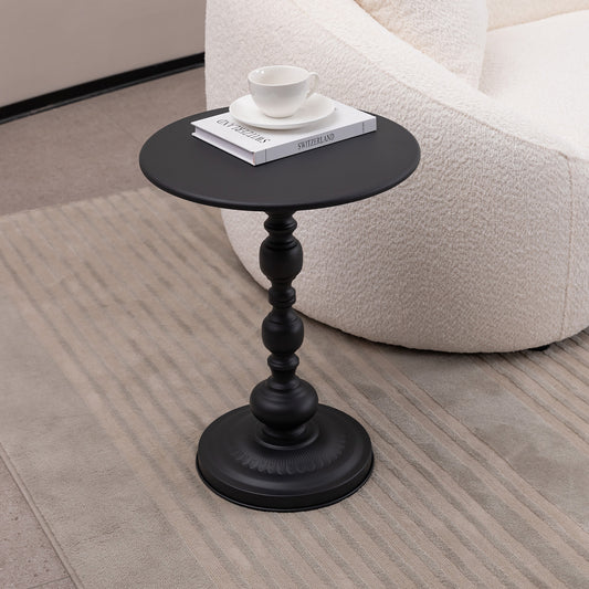 Vintage Metal Coffee Table End Table, Round Side Table for Sofa Bedside Nightstand, Accent Table Decorative Small Space Living Room Bedroom image 1